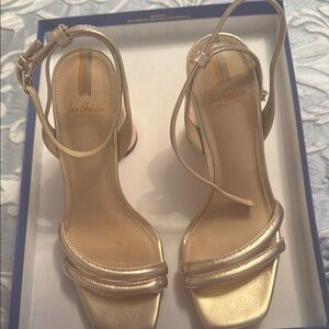 Sam Edelman Shimmering Gold Strappy Heels